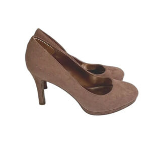 Madden Girl Nude Faux Suede "Dolce" Slip On High Heel Pumps Sz 8.5